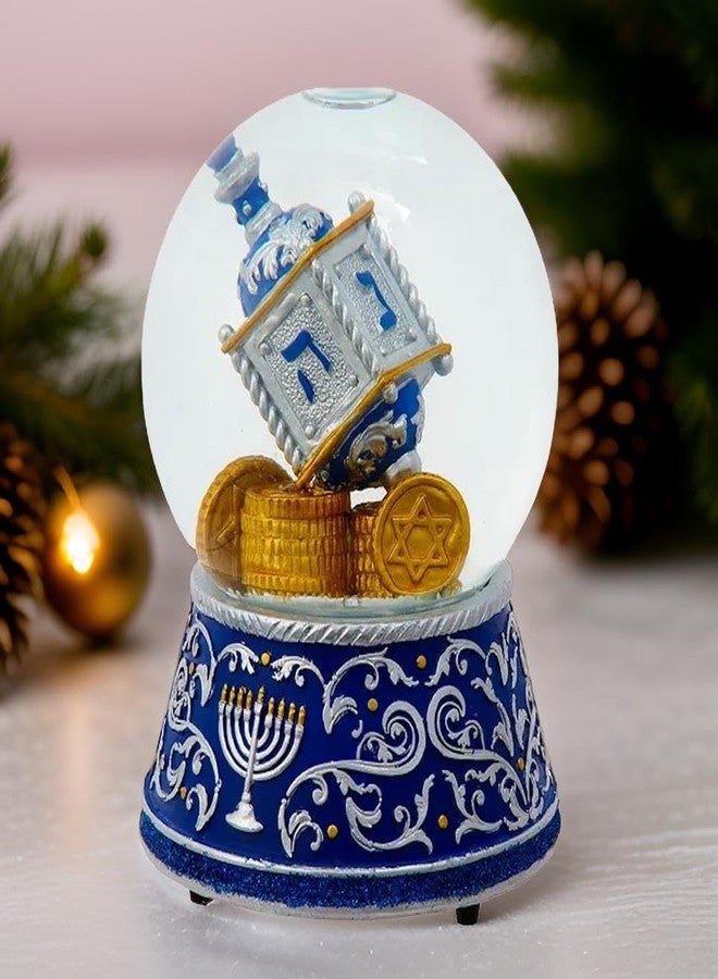 The Bridge Collection 100mm Hanukkah Gelt and Dreidel Snow Globe - Jewish Hanukkah Snow Globe - Festival of Lights Musical Snow Globe - Image 3