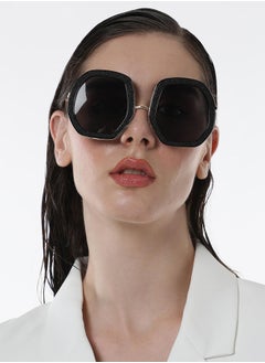 Haute Sauce The Shimmer Oversized Sunglasses - Charcoal Black  - Image 2