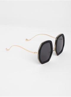 Haute Sauce The Shimmer Oversized Sunglasses - Charcoal Black  - Image 5