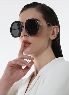 Haute Sauce The Shimmer Oversized Sunglasses - Charcoal Black  - Image 3