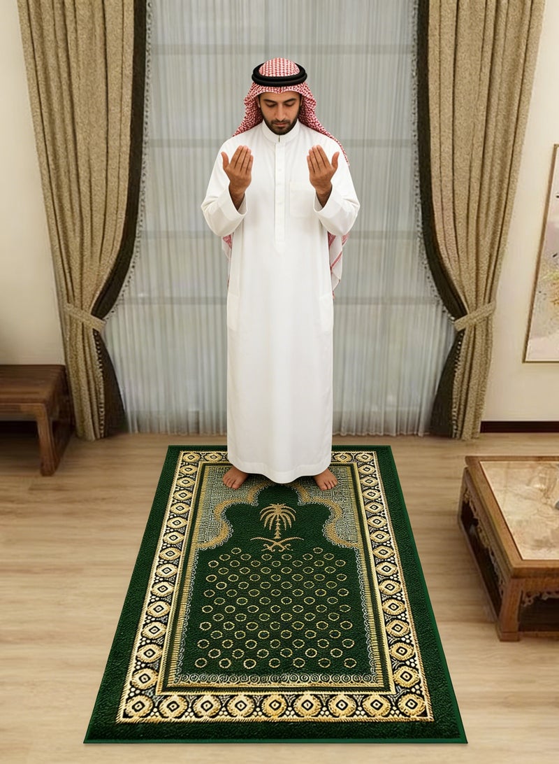 أومون سجادة صلاة إسلامية كبيرة قابلة للطي، مقاس 70×100 سم، مبطنة بطبقة سميكة ناعمة وقاعدة مانعة للانزلاق، سجادة صلاة إسلامية محمولة مزينة بشرابات، سجادة سهلة الحمل وقابلة للغسل، هدية مثالية لشهر رمضان وعيد الفطر للرجال والنساء. - Image 5