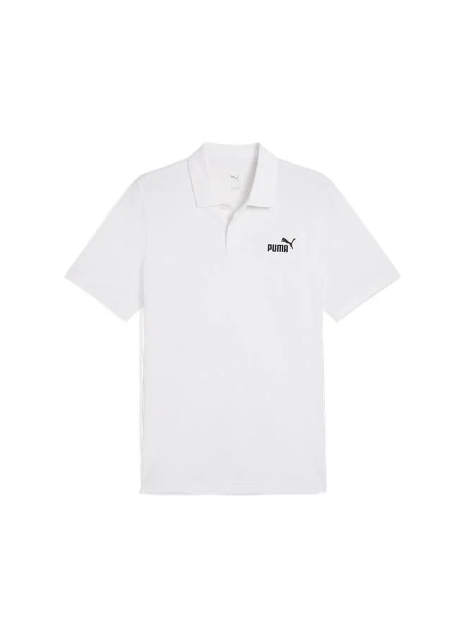 PUMA puma white Essential Logo Pique Polo for Men | Best Price UAE