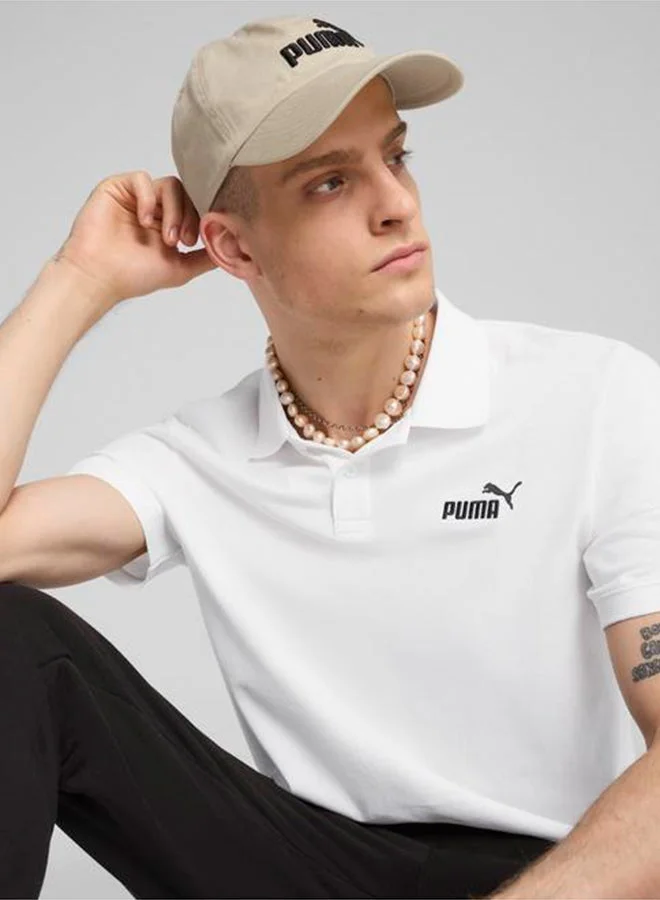 PUMA puma white Essential Logo Pique Polo for Men | Best Price UAE