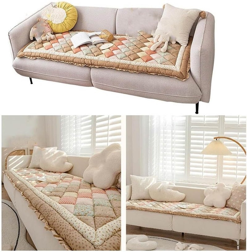 Funny Pet Mat Bed Couch Cover, 2024 New Chic Cotton Protective Floor Cover Large Size (Color : Light Pink, Size : 27.56x59.05 inch) - Image 3