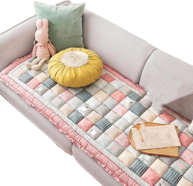 Funny Pet Mat Bed Couch Cover, 2024 New Chic Cotton Protective Floor Cover Large Size (Color : Light Pink, Size : 27.56x59.05 inch) - Image 1