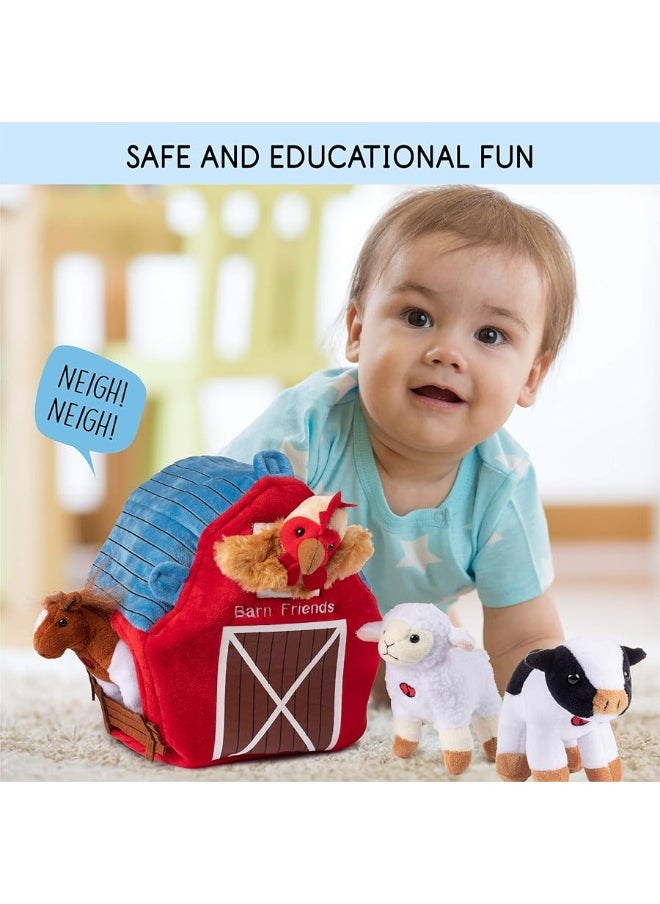 Plush Creations Plush Creations Talking Plush Farm Animals for Toddlers with A Plush Barn House Carrier Animal Farm Set Includes 4 Soft Cuddly Plush Stuffed Animals A Plush Cow Plush Horse Plush Lamb Plush Rooster  - Image 4