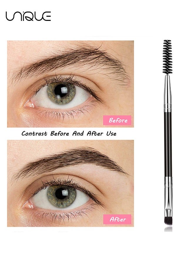 Unique - 5 Pcs Duo Eye brow Brush, Spoolie Brush and Angled Brow Brush, Multi-functional Mini Eyelash Brush for Tinting Angled Eyebrow, Suitable for Cream Gel - Image 1