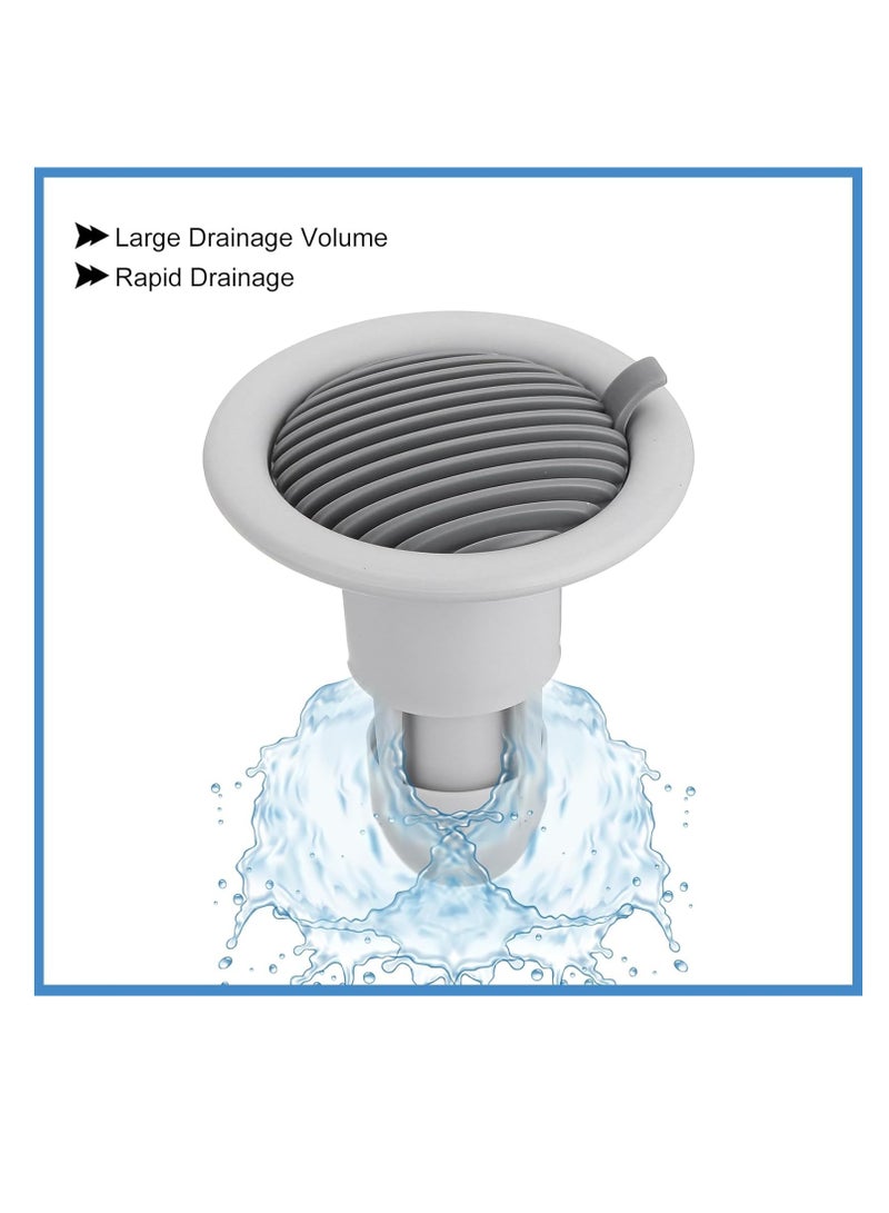 Shower floor drain backflow preventer, valve sewer deodorant wick inserted drain plug, suitable for kitchen bathroom balcony, grey 2 pcs  - Image 4