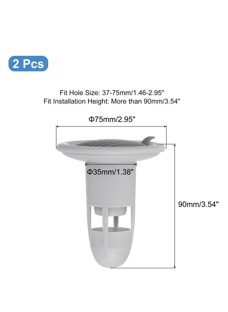 Shower floor drain backflow preventer, valve sewer deodorant wick inserted drain plug, suitable for kitchen bathroom balcony, grey 2 pcs  - Image 2
