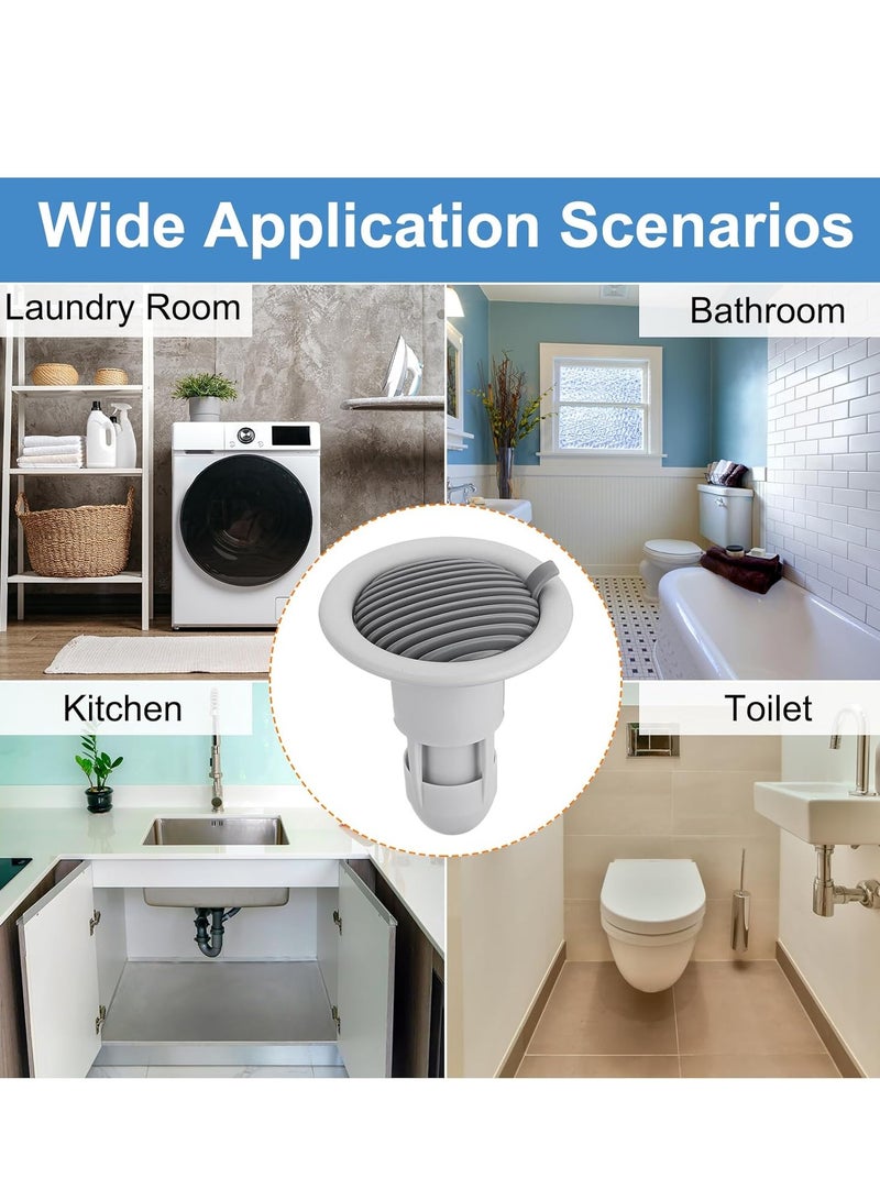 Shower floor drain backflow preventer, valve sewer deodorant wick inserted drain plug, suitable for kitchen bathroom balcony, grey 2 pcs  - Image 5