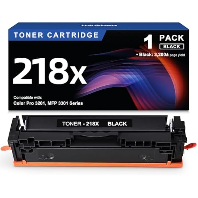 218X 218A (بدون شريحة) خرطوشة حبر سوداء بديلة متوافقة مع HP W2180X W2180A عالية الإنتاجية تعمل مع طابعة HP COLOR PRO 3201 SERIES 3201DW MFP 3301 SERIES 3301CDW 3301FDW 3301SDW 1-عبوة - Image 2