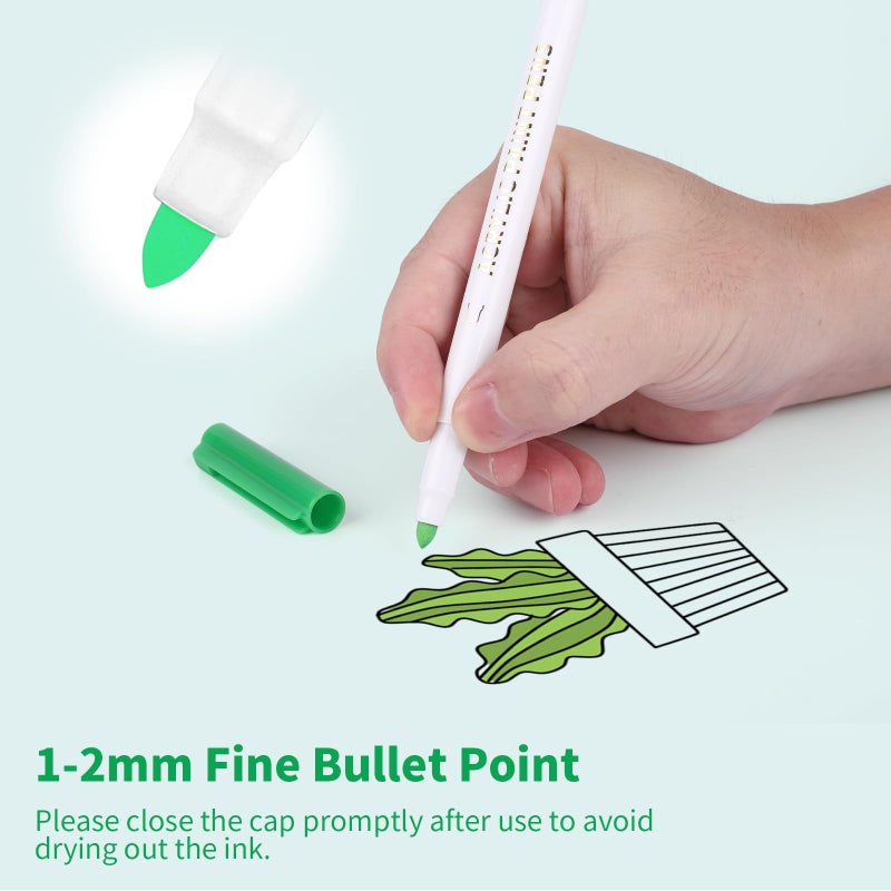 CHARSOCO Wet Erase Markers, 18 Colors Whiteboard Markers, Low Odor Wet Erase Pens with 1-2mm Fine Tip, Perfect for Writing on Whiteboards, Glass, Mirror, Home, Office and School Supplie - 806 - Image 2
