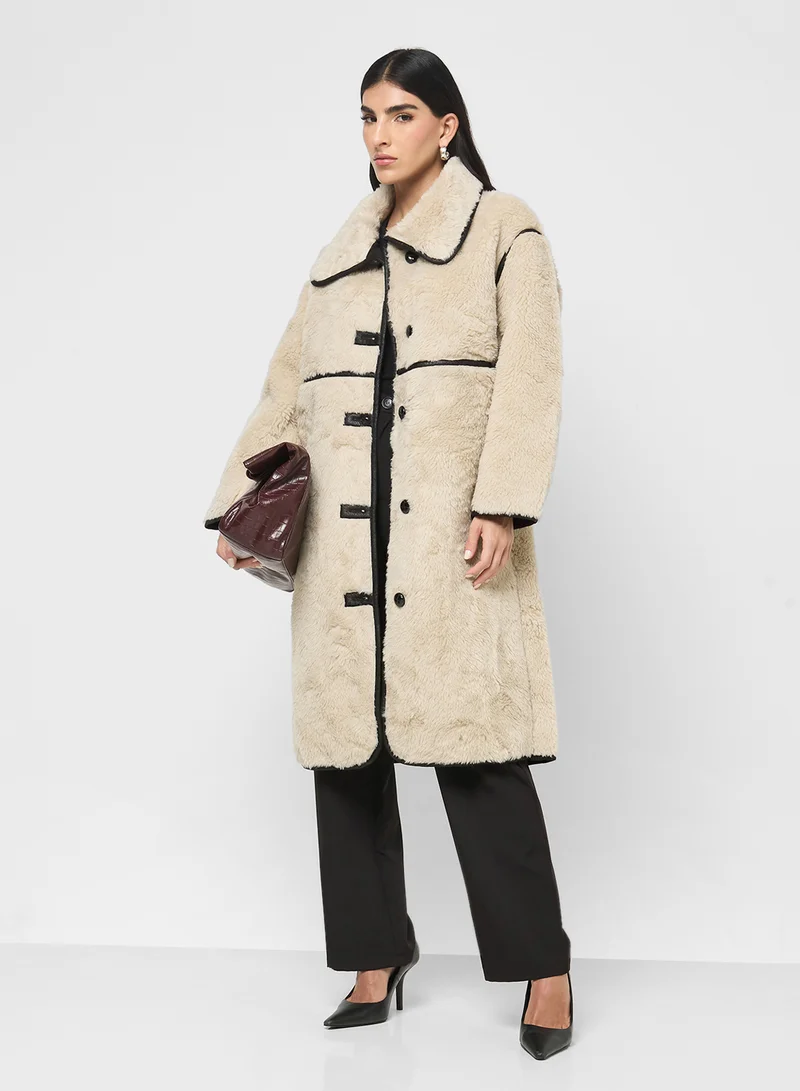 ELLA Longline Faux Fur Jacket