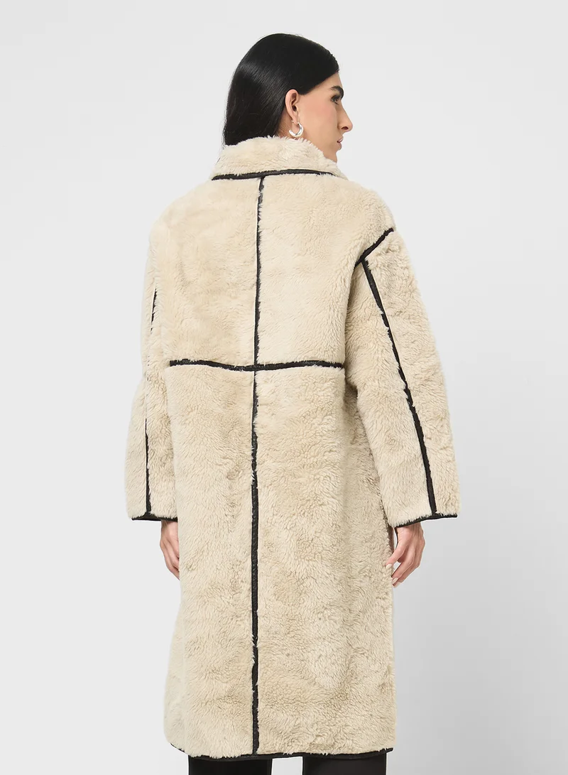 ايلا Longline Faux Fur Jacket