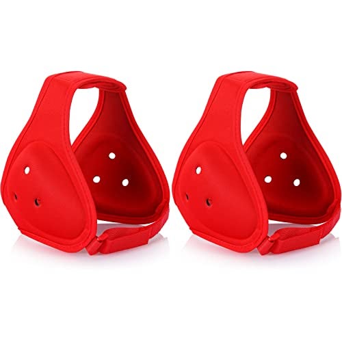 Jerify 2 Pcs Wrestling Headgear for Kids Youth Soft Grappling Headgear Wrestling Adjustable Ear Guard ProtectiveRed - Image 1