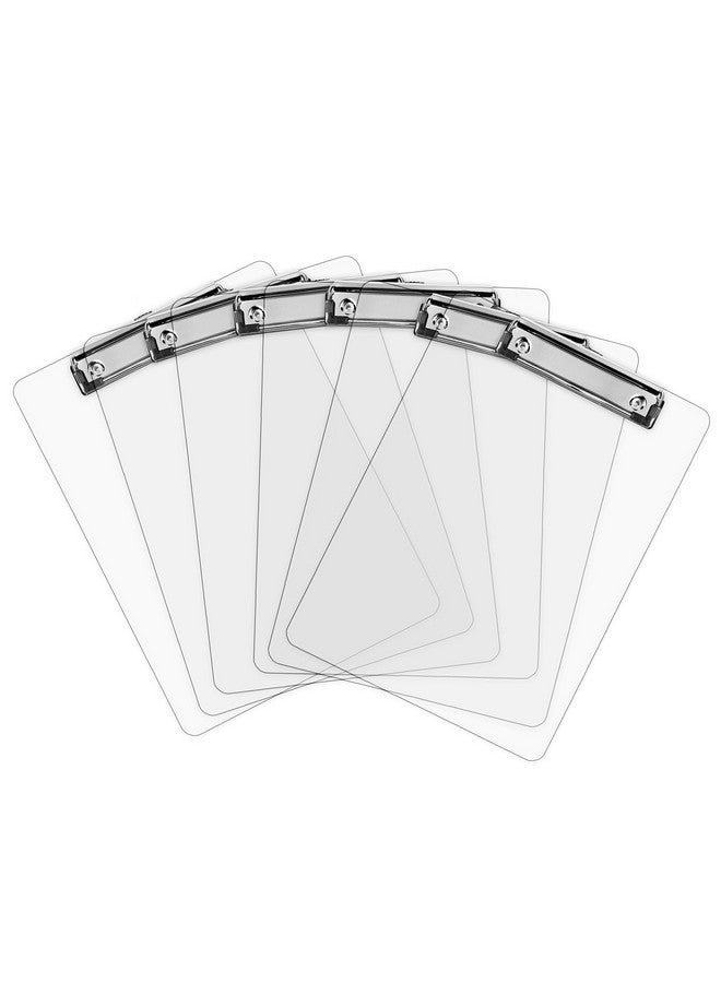 Office Solutions Direct Plastic Clipboards (Set Of 6) Transparent Clipboard (Clear) Strong 12.5 X 9 Inch | Holds 100 Sheets! Acrylic Clipboards With Low Profile Clip | Bulk Back To School Supplies For Teachers - Image 1