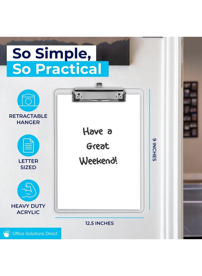 Office Solutions Direct Plastic Clipboards (Set Of 6) Transparent Clipboard (Clear) Strong 12.5 X 9 Inch | Holds 100 Sheets! Acrylic Clipboards With Low Profile Clip | Bulk Back To School Supplies For Teachers - Image 2