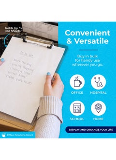 Office Solutions Direct Plastic Clipboards (Set Of 6) Transparent Clipboard (Clear) Strong 12.5 X 9 Inch | Holds 100 Sheets! Acrylic Clipboards With Low Profile Clip | Bulk Back To School Supplies For Teachers  - Image 5