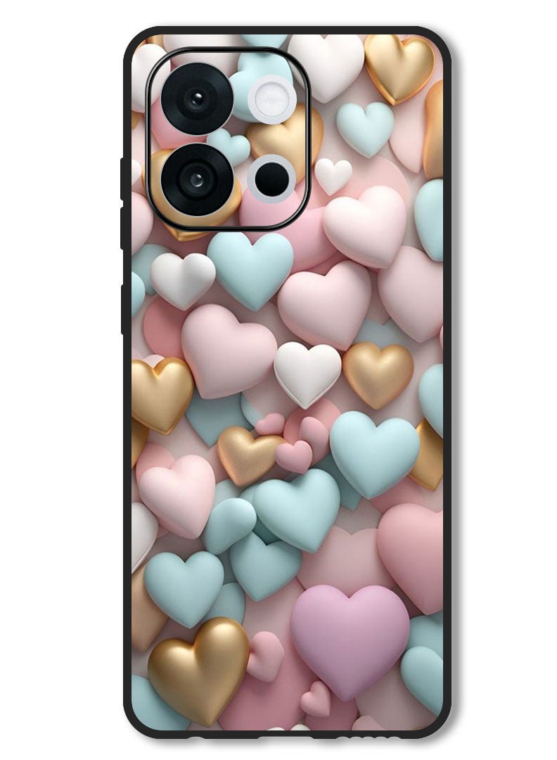 Theodor Case Compatible with OnePlus 13T 6.32 Inch Protection Shockproof Bumper Cover Colourful Hearts - Image 1