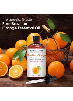 Majestic Pure Brazilian Orange Essential Oil, Therapeutic Grade, Pure and Natural Premium Quality Oil, 4 fl oz  - Image 2