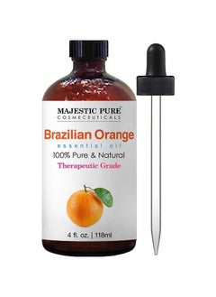Majestic Pure Brazilian Orange Essential Oil, Therapeutic Grade, Pure and Natural Premium Quality Oil, 4 fl oz  - Image 1