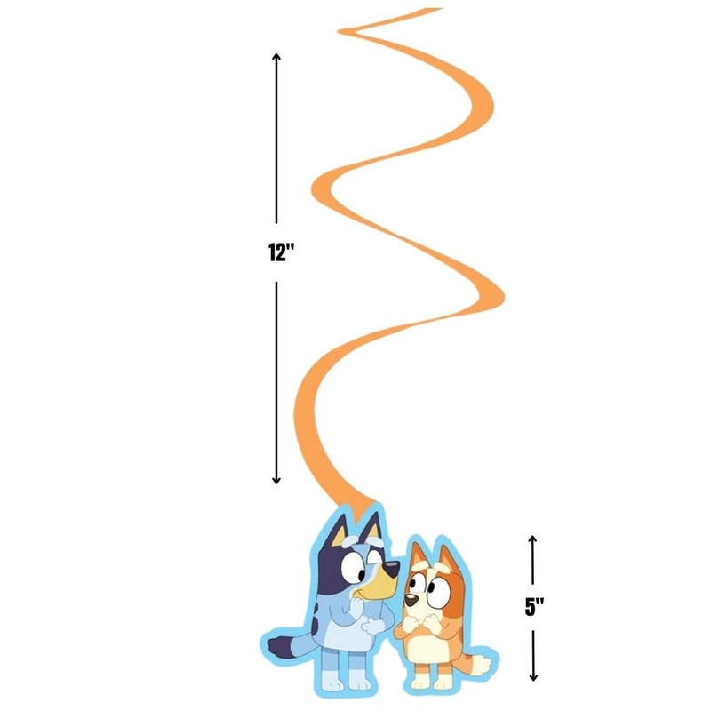 Amscan Stunning Bluey Spiral Decorations (Pack of 12) - Multicolor Cardstock Hanging Decor - Perfect for Parties, Events & Occasions - Image 2