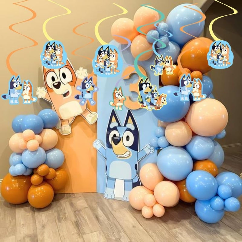 Amscan Stunning Bluey Spiral Decorations (Pack of 12) - Multicolor Cardstock Hanging Decor - Perfect for Parties, Events & Occasions - Image 3