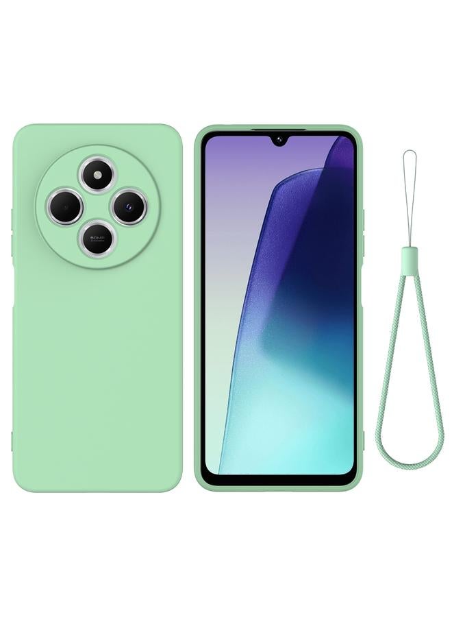زبون جراب هاتف Redmi A4 5G بلون سادة من السيليكون السائل المقاوم للسقوط بتغطية كاملة (أخضر)