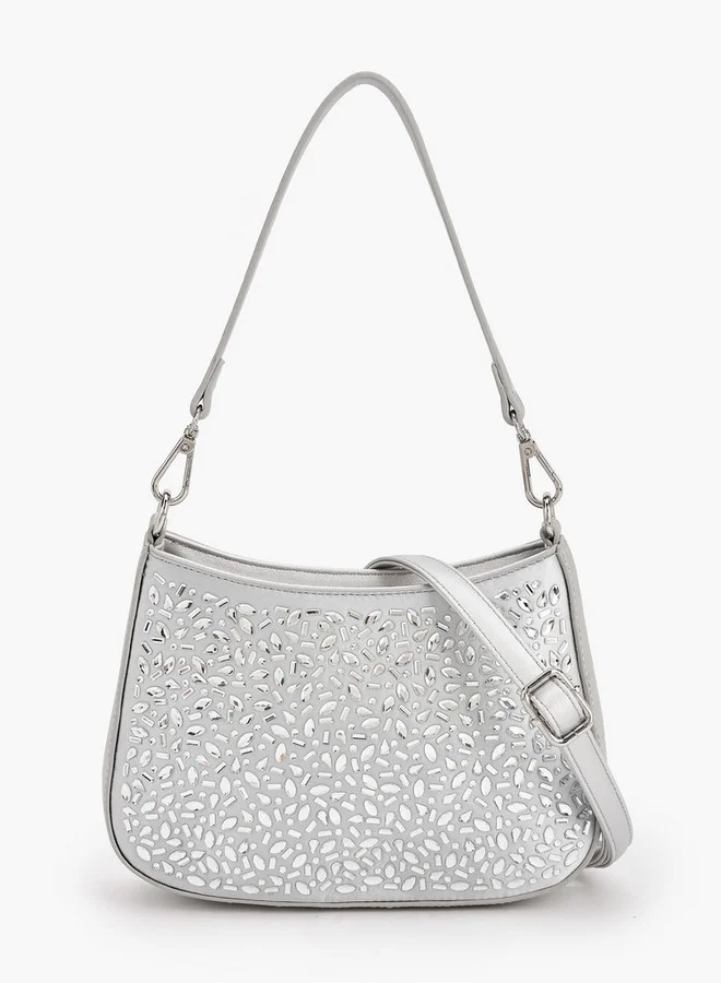 Flora Bella By Shoexpress Flora Bella Embellished Shoulder Bag with Zip Closure Ramadan Collection