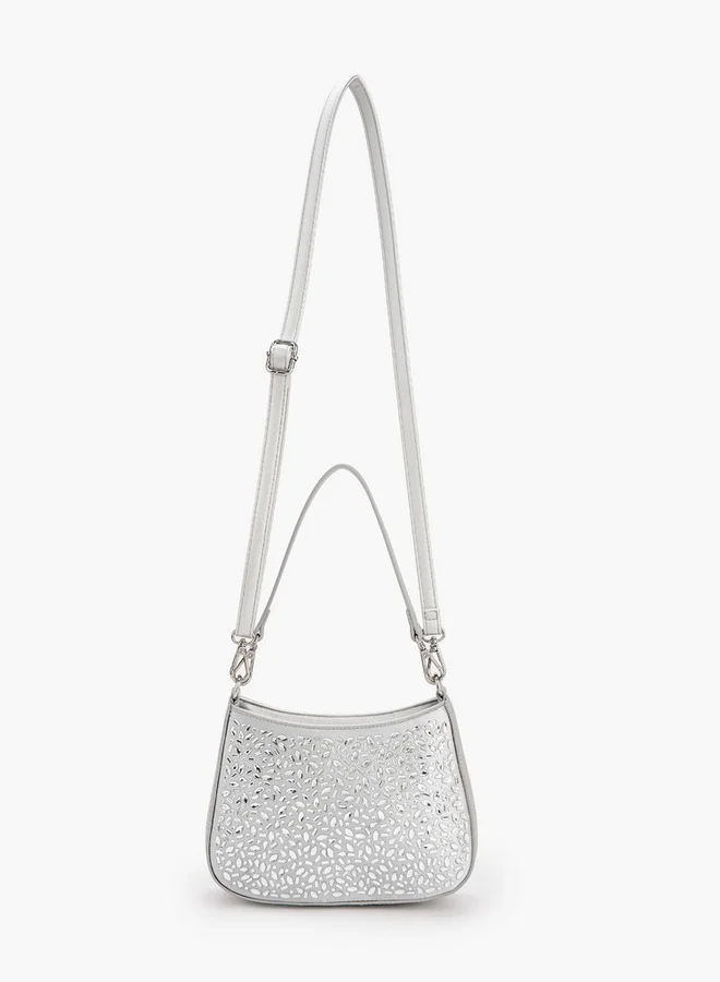 Flora Bella By Shoexpress Flora Bella Embellished Shoulder Bag with Zip Closure Ramadan Collection