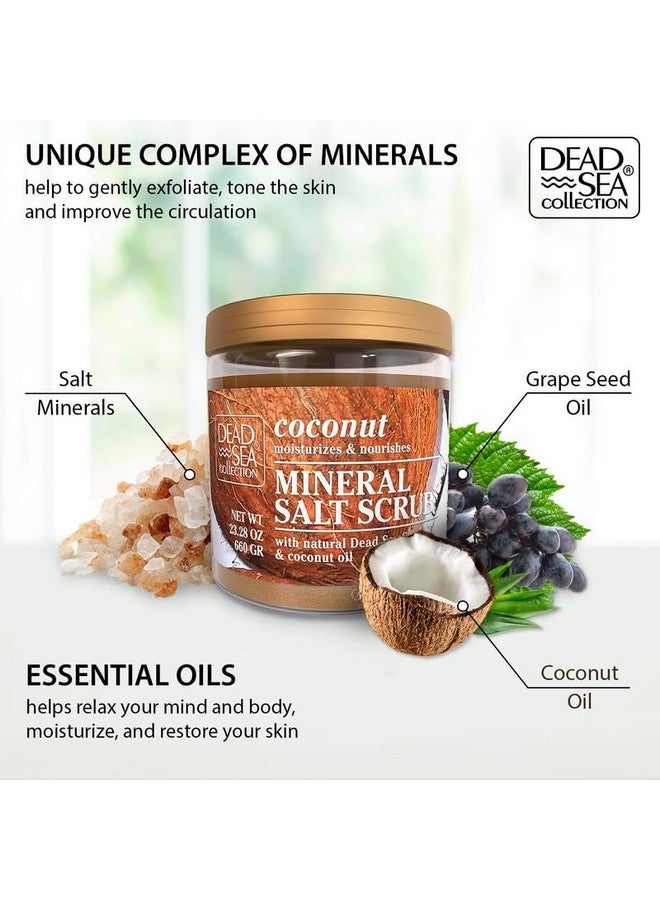 Coconut Salt Body Scrub - Large 23.28 Oz - With Pure Oils And Dead Sea Minerals