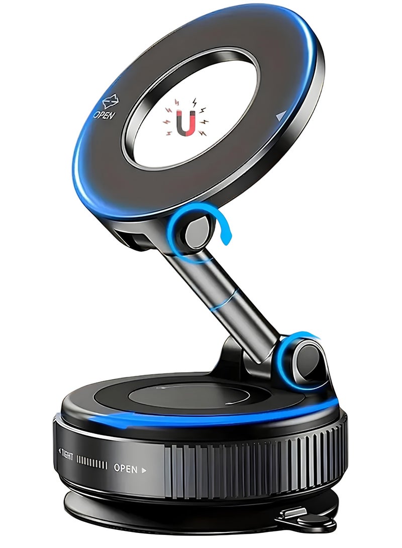 Magnetic Phone 360° Holder for Car Strong Suction Mag Safe & For All Smartphones Magnetic Ring Included - Image 1