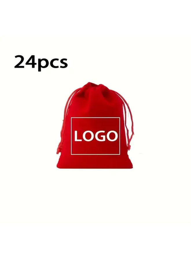 Custom Logo Fleece Gift Bag Jewelry Storage Drawstring Pouch Black 3 94x5 91 Inch - Image 4