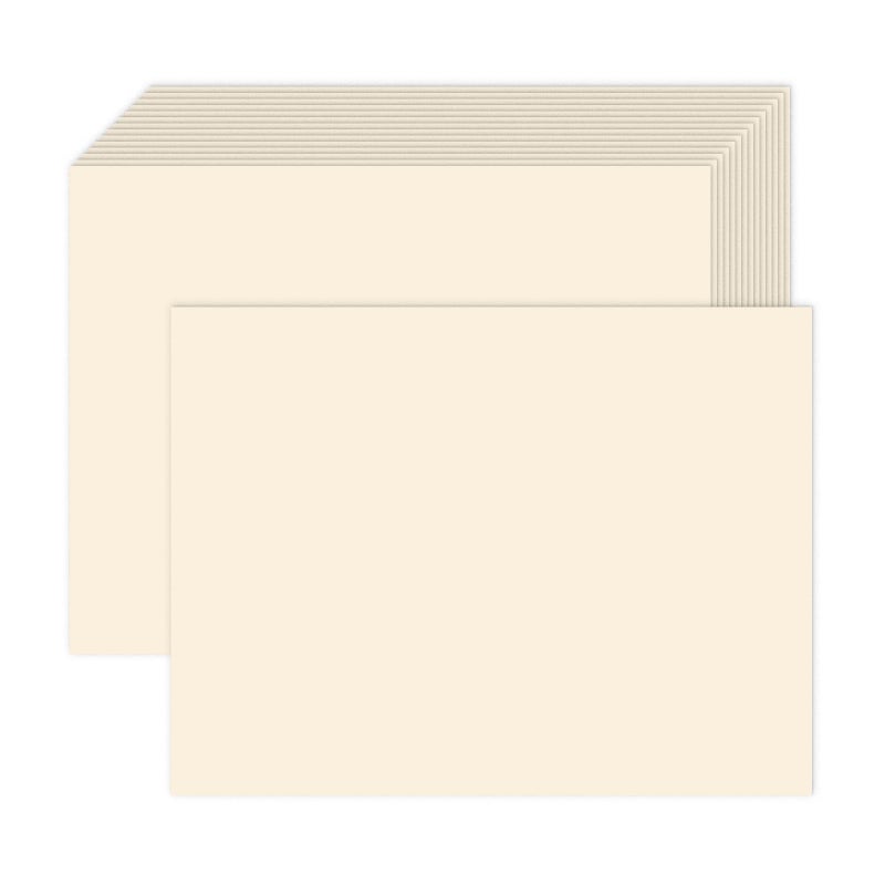 Goefun 100 Pack Cream Blank Cardstock 5x7 Thick Paperï¼ŒGoefun 80lb Flat 5 x 7 Card Stock Printable Paper for Invitations, Postcards, Photos, DIY Card Making - Image 1