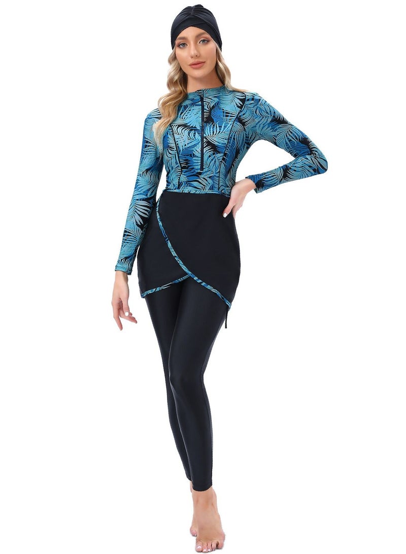 Loquat Long Sleeve Zippered Muslim Swimwear  - Image 1