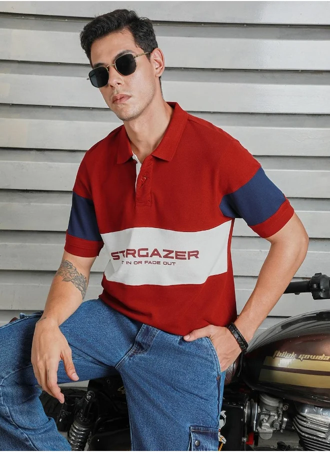هاي ستار Men Maroon T-shirts