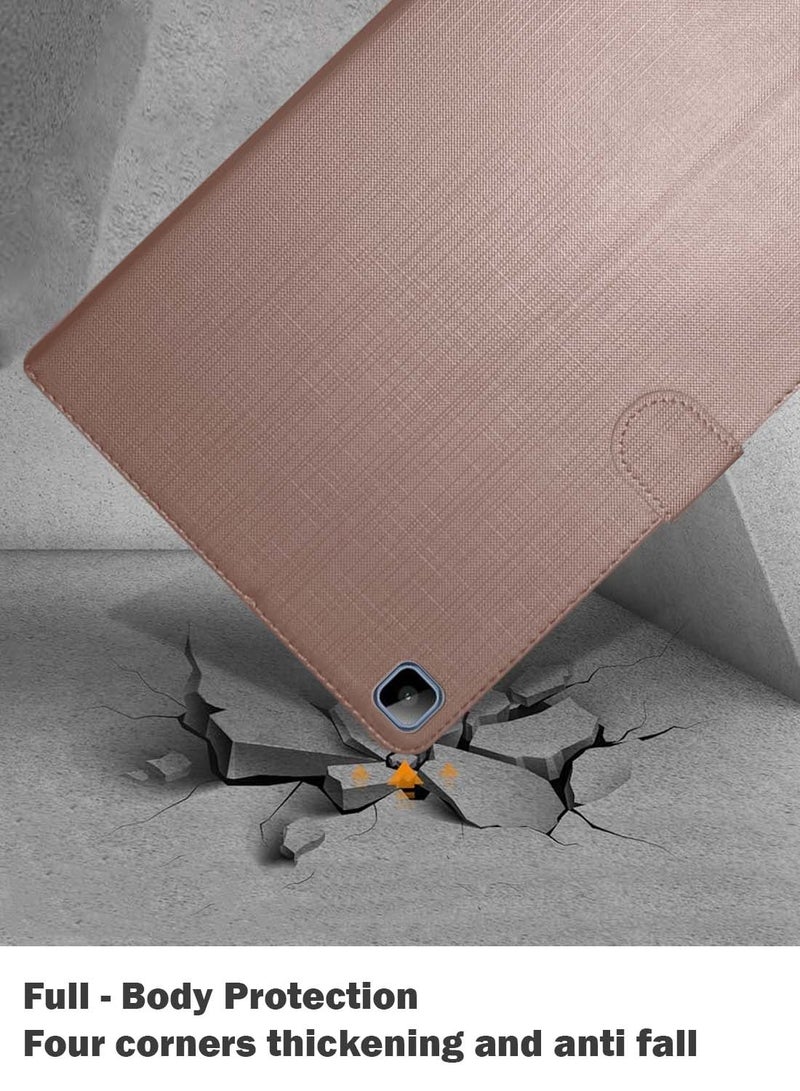 دبليو تيك هونر باد اكس 8 10.1 انش 2022 / باد اكس 8 لايت 9.7 انش 2022 - ايه اس ان لوف سيريز غطاء حماية قابل للطي جلد بو جلد مغناطيسي للإغلاق - ذهبي وردي - Image 3