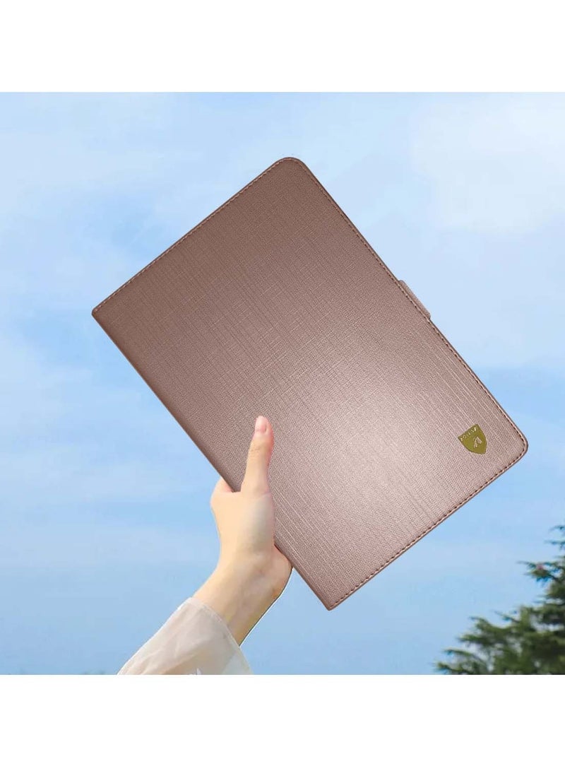 دبليو تيك هونر باد اكس 8 10.1 انش 2022 / باد اكس 8 لايت 9.7 انش 2022 - ايه اس ان لوف سيريز غطاء حماية قابل للطي جلد بو جلد مغناطيسي للإغلاق - ذهبي وردي - Image 4