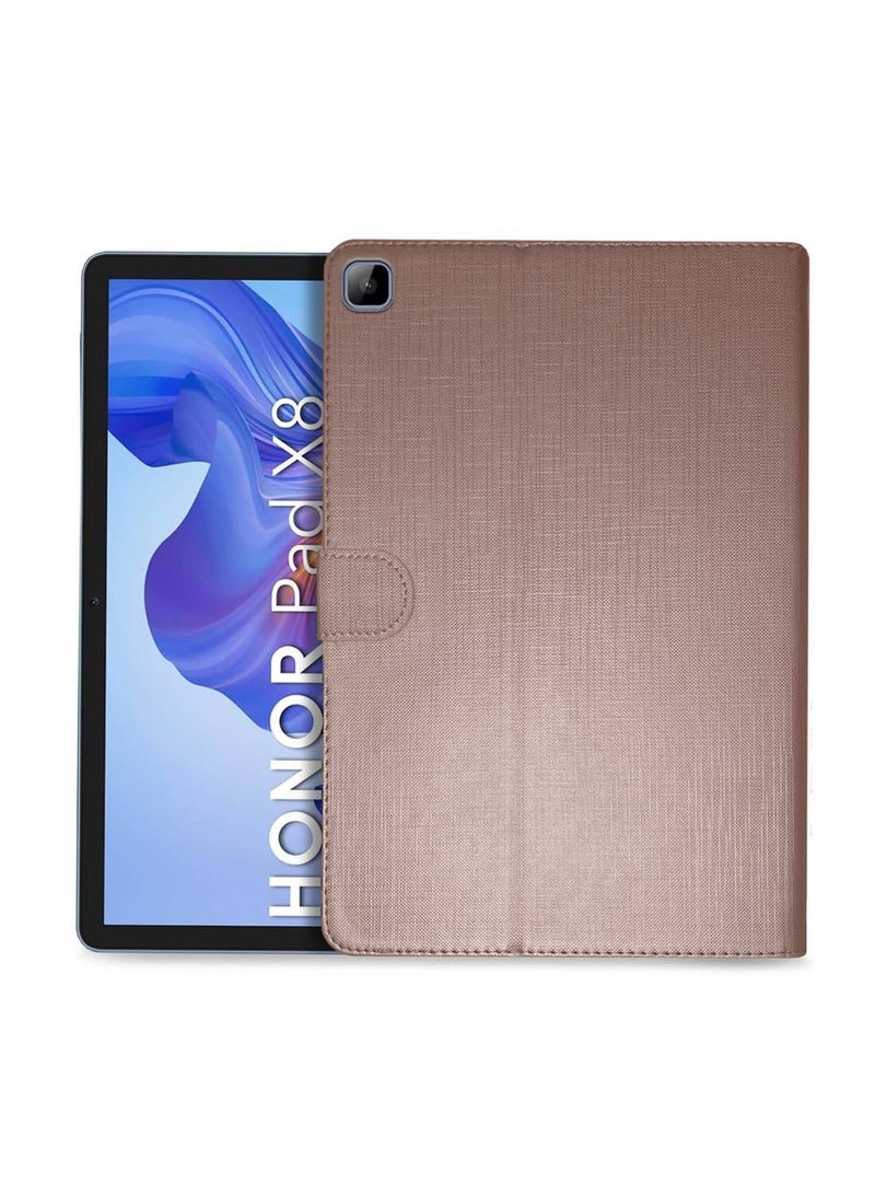 دبليو تيك هونر باد اكس 8 10.1 انش 2022 / باد اكس 8 لايت 9.7 انش 2022 - ايه اس ان لوف سيريز غطاء حماية قابل للطي جلد بو جلد مغناطيسي للإغلاق - ذهبي وردي - Image 1
