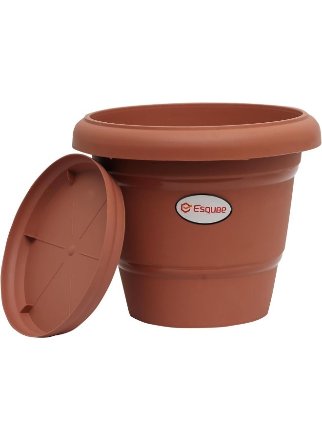 ESQUBE Plastic Flora Flower Pot with Drainage Hole - Image 1