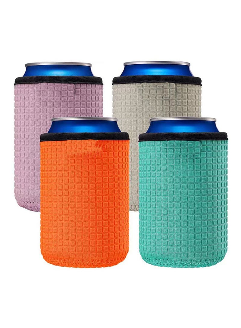 SOLARAE 4-Pack Neoprene Can Sleeves, Non-Slip Beverage Insulators, Drink Coolers for Beer, Soda, and More - Perfect for Keeping Your Cans Cold and Hands Dry! - Image 1