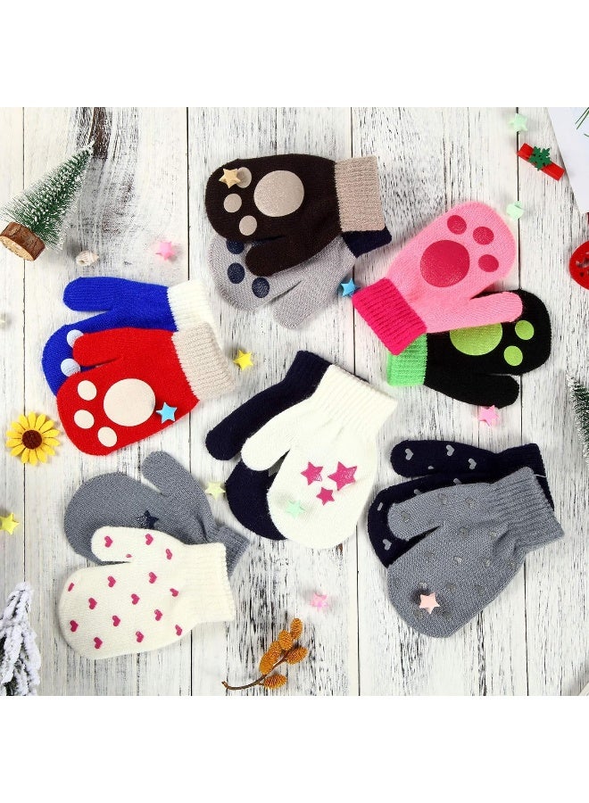 Satinior SATINIOR 12 Pairs Toddler Magic Stretch Mittens Winter Unisex Baby Kids Knitted Gloves Mittens for Christmas Giving  - Image 3