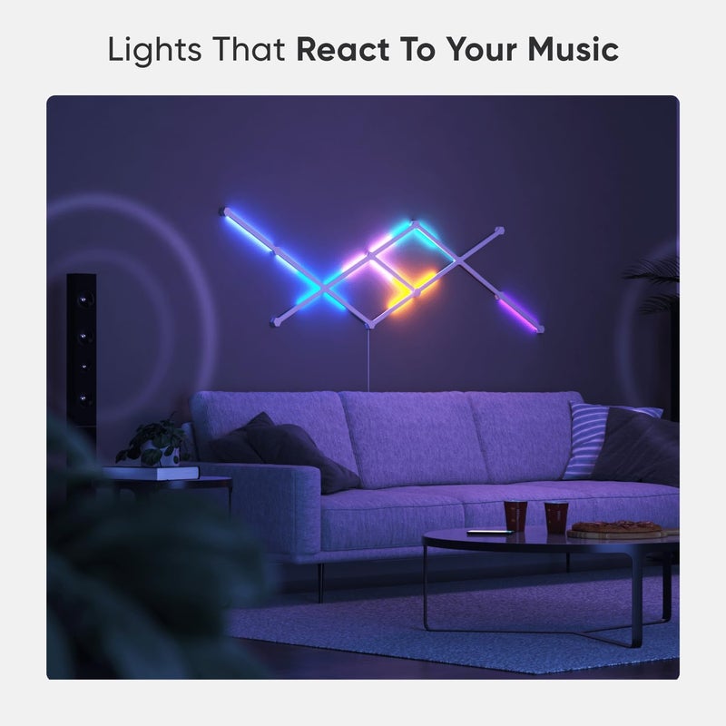 Nanoleaf LINES Starter Kit Modular Backlit Illumination, Smart WiFi LED System w/Music Visualizer, Instant Wall Decoration, Home or Office Use, 16M+ Colors, Low Energy Consumption 15 pack, White - Image 4