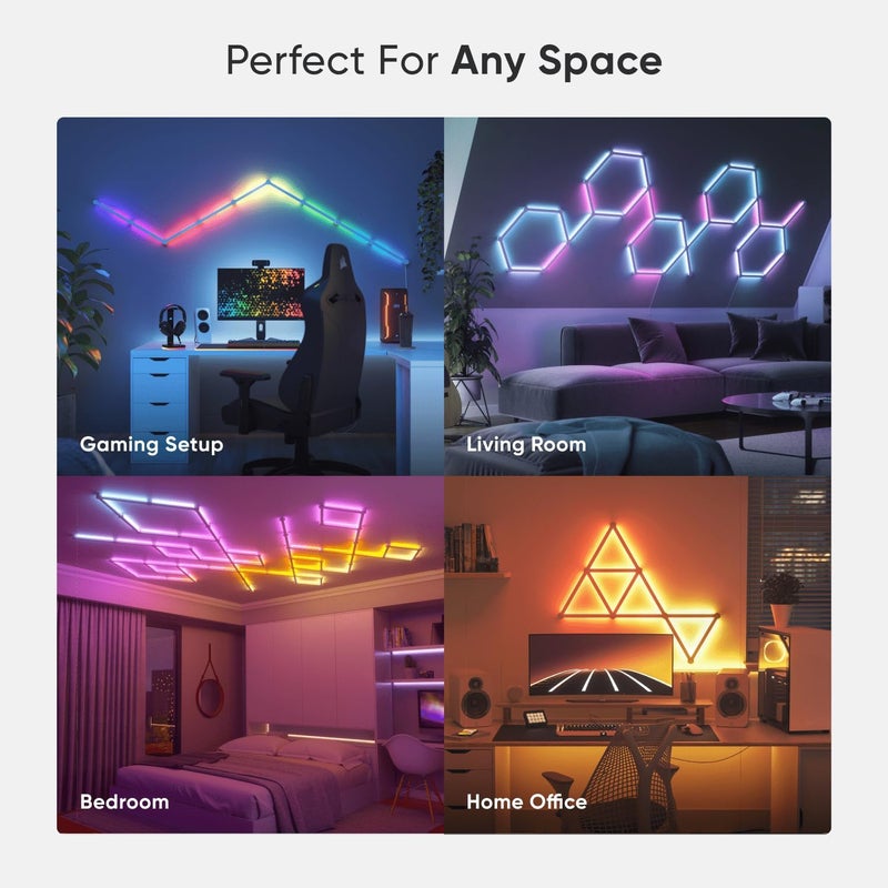 Nanoleaf LINES Starter Kit Modular Backlit Illumination, Smart WiFi LED System w/Music Visualizer, Instant Wall Decoration, Home or Office Use, 16M+ Colors, Low Energy Consumption 15 pack, White - Image 3