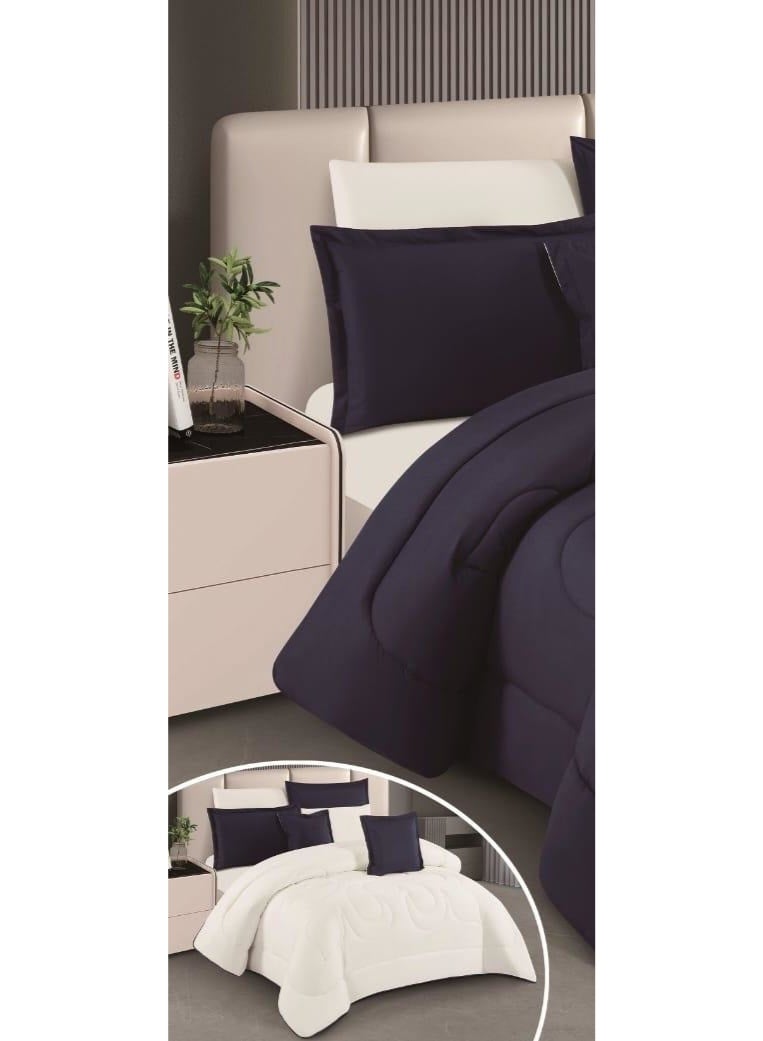 مون طقم لحاف مفرش سرير نفرين ملكي ومريح وناعم 8 قطع وجهين من المايكروفايبر مقاس 230*250 سم - Image 2