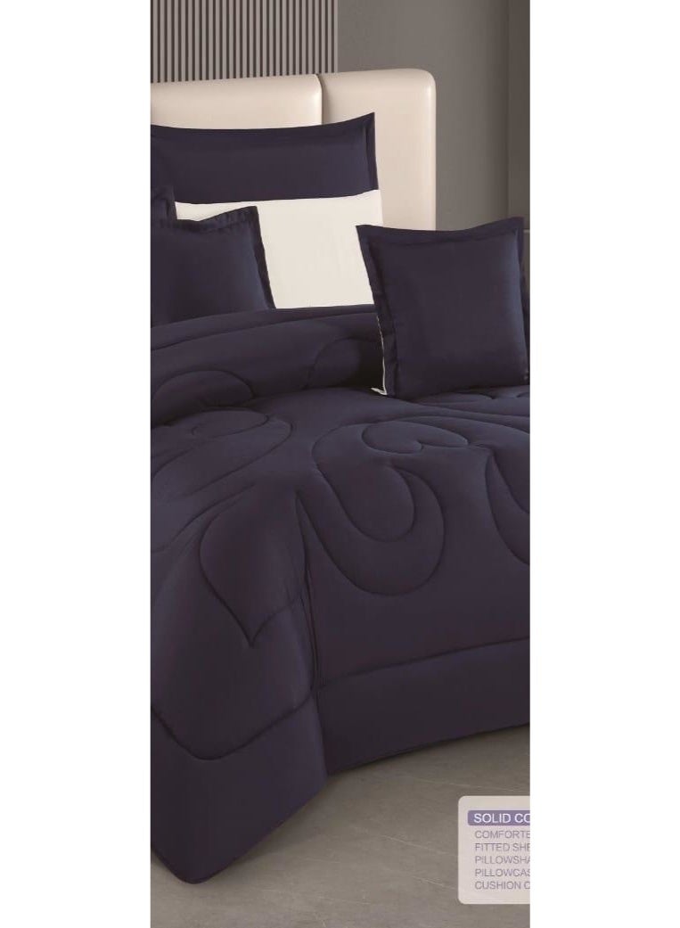 مون طقم لحاف مفرش سرير نفرين ملكي ومريح وناعم 8 قطع وجهين من المايكروفايبر مقاس 230*250 سم - Image 3