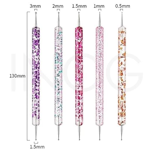 Levin THE NEXT LEVEL IN OFFICE STATIONERY Levin 5pcs Nail Dotting Pen Nail Art Pens Nail Polish Manicure Puncture Set Creative Nail Dotting Pen Puncture Tool Set for Nail Art RhinestonePoint Work - Image 2