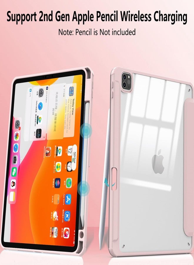 Xkladz Case for iPad Pro 11 inch 2022（4th Gen）/ 2021(3rd Gen) / 2020（2nd Gen, Smart Pro 11 Case with Pencil Holder, Stand Clear Back Cover for iPad Pro 11 inch, Auto Sleep/Wake, Pink - Image 3