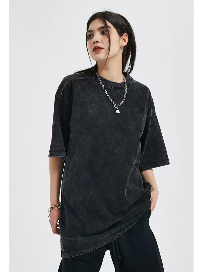 Yimoon 3 Pack Oversized Tshirts for Women Washed Vintage Baggy Boyfriend Tees Short Sleeve Unisex Cotton Tops(Blackgreyblue-XL) - Image 2