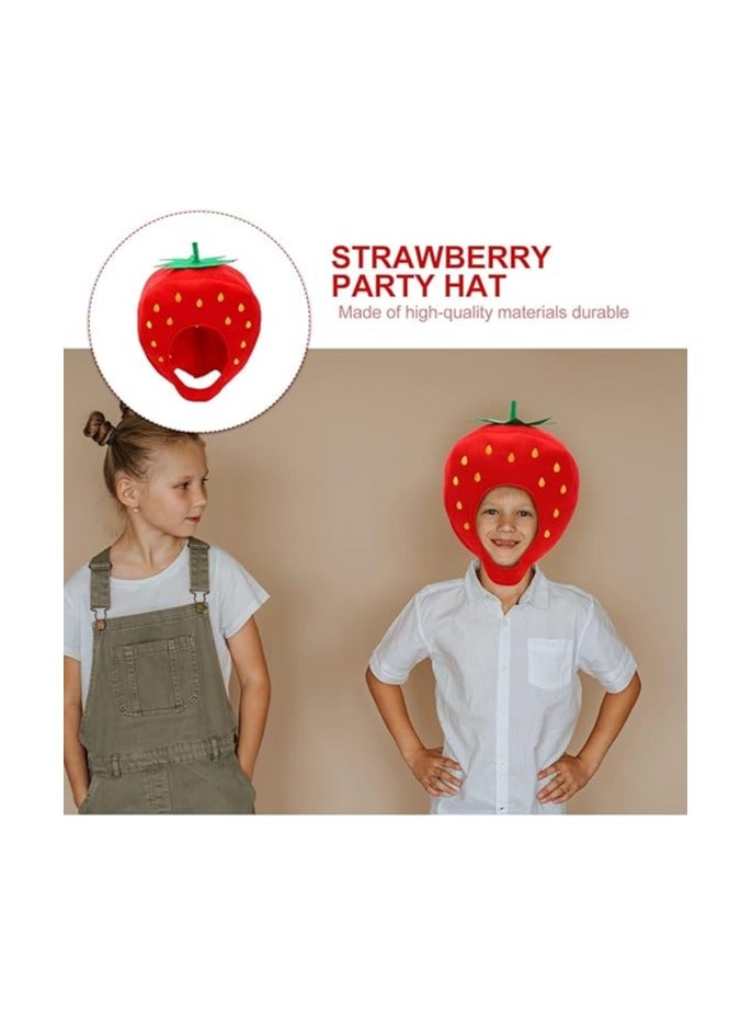 general Strawberry Hat Funny Fruit Headwear, Strawberry Cosplay Hat Funny Fruit Hat Carnival Headgear Carnival Cosplay Dress Up Supply Party Supplies - Image 4
